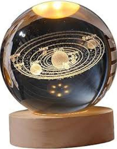 3D Galaxy Crystal Ball Night Lamp,Solar System