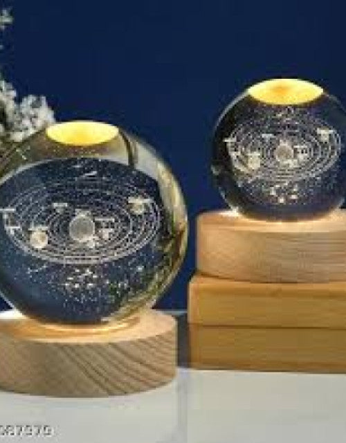 3D Galaxy Crystal Ball Night Lamp,Solar System