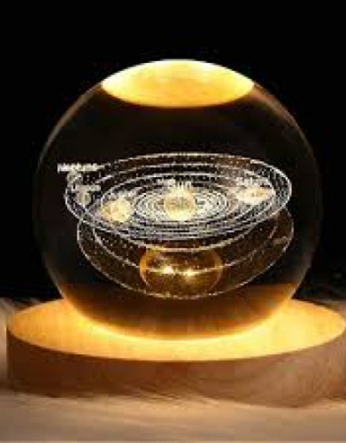 3D Galaxy Crystal Ball Night Lamp,Solar System