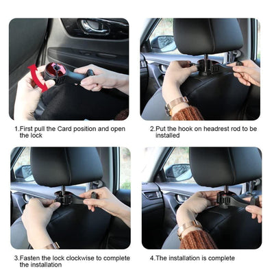 Car Seat Back Hooks with Phone Holder(Pack of 2)