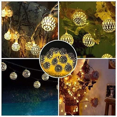 16 Metal Balls Decorative String Lights