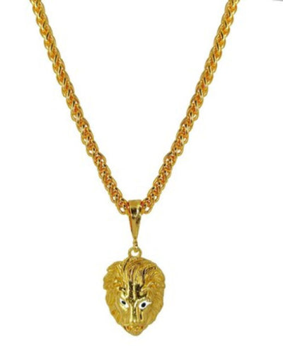 Gold Plated Metal Face Pandent And Chain