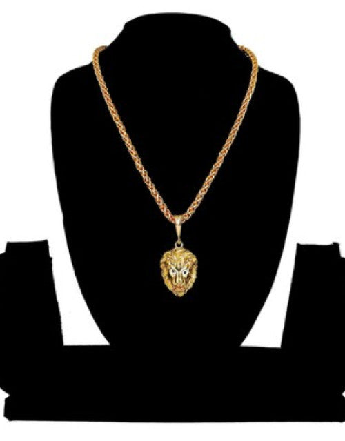 Gold Plated Metal Face Pandent And Chain