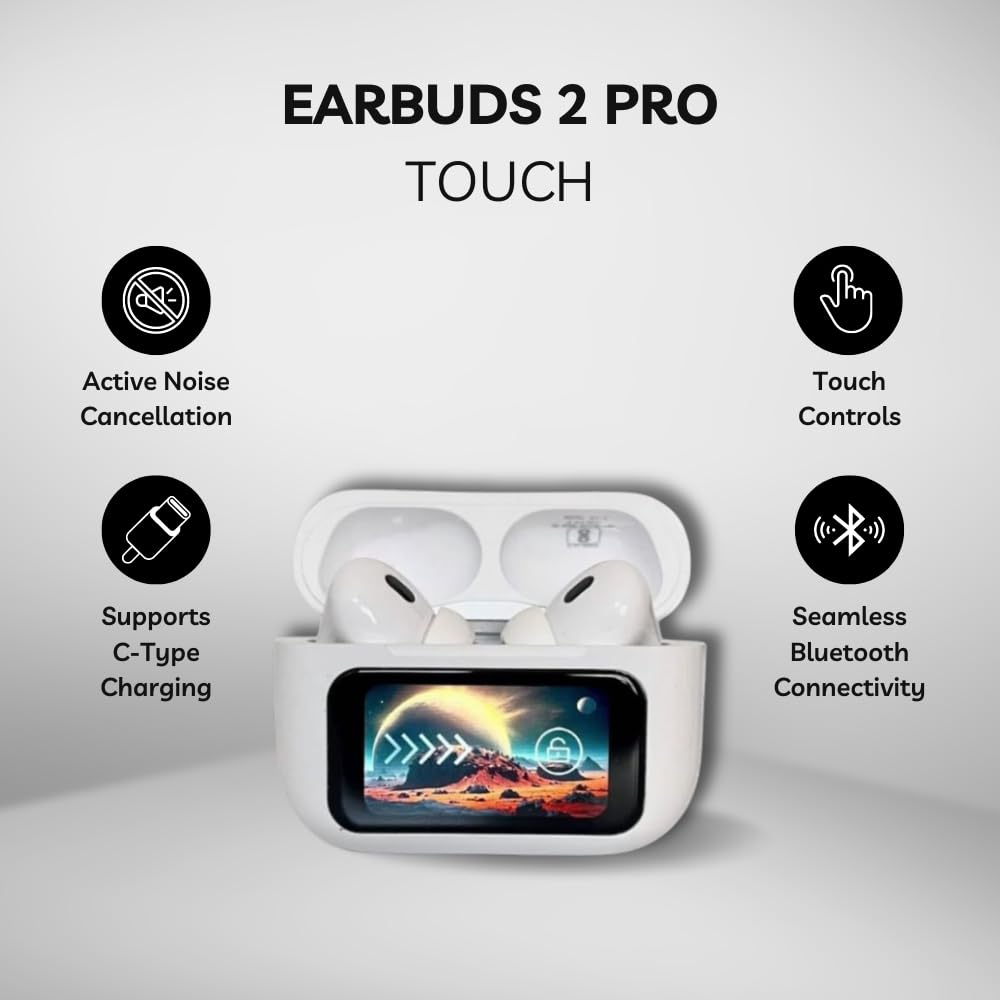 Wireless Bluetooth Earbuds with Touch Display