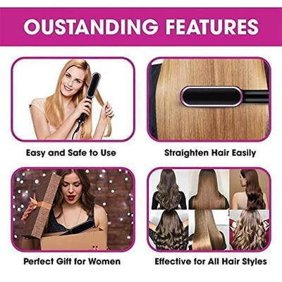 Hair Straightener Comb for Women & Men, Hair Styler, Straightener Machine Brush/PTC Heating Electric Straightener