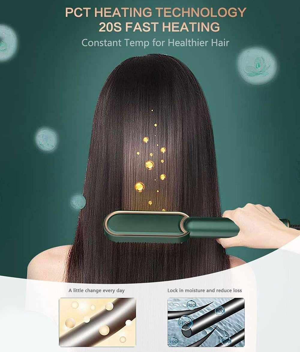 Hair Straightener Comb for Women & Men, Hair Styler, Straightener Machine Brush/PTC Heating Electric Straightener