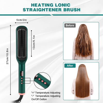 Hair Straightener Comb for Women & Men, Hair Styler, Straightener Machine Brush/PTC Heating Electric Straightener