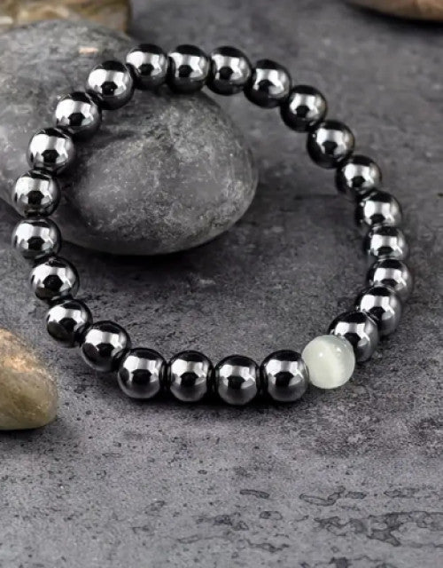 Hematite Stone Bracelet For Men Women Thanksgiving Christmas Gift