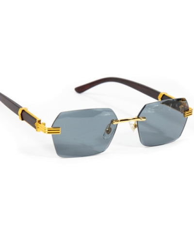 Latest Attractive Rimless Retro Squire Sunglasses Gold Black