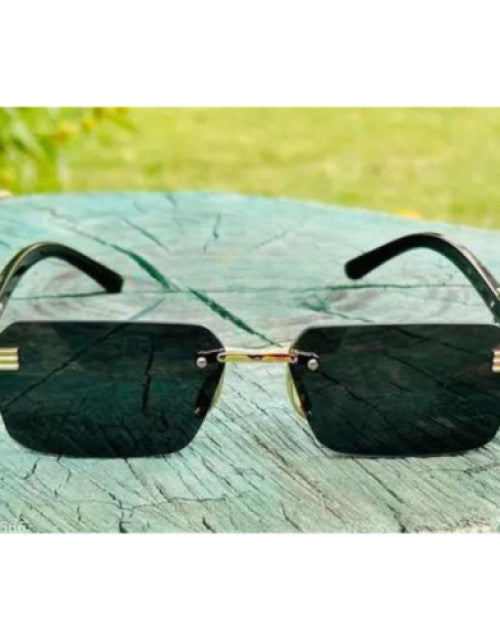 Latest Attractive Rimless Retro Squire Sunglasses Gold Black