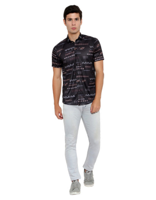 Men Regular Fit Self Design Casual Shirt