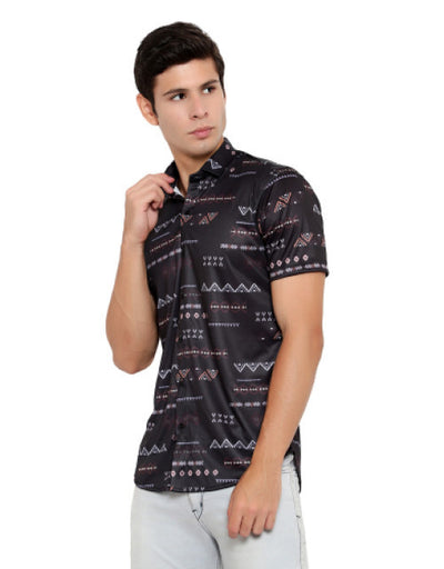 Men Regular Fit Self Design Casual Shirt