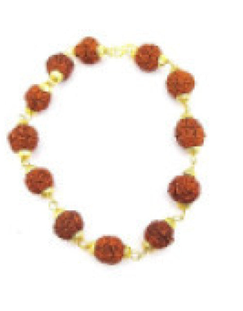 Original 5 Mukhi 5 Face Golden Cap Rudraksha Bracelet  (Pack of 1)