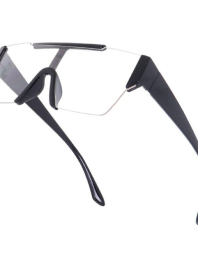 Rectangular Fashion Black Clear Square Sunglasses For Unisex.