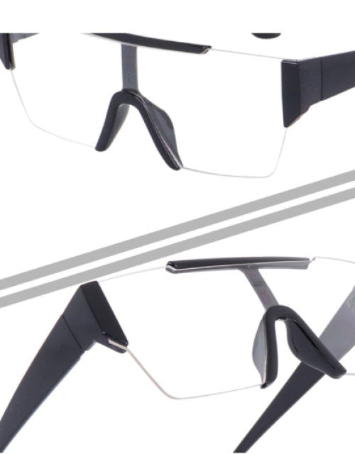 Rectangular Fashion Black Clear Square Sunglasses For Unisex.