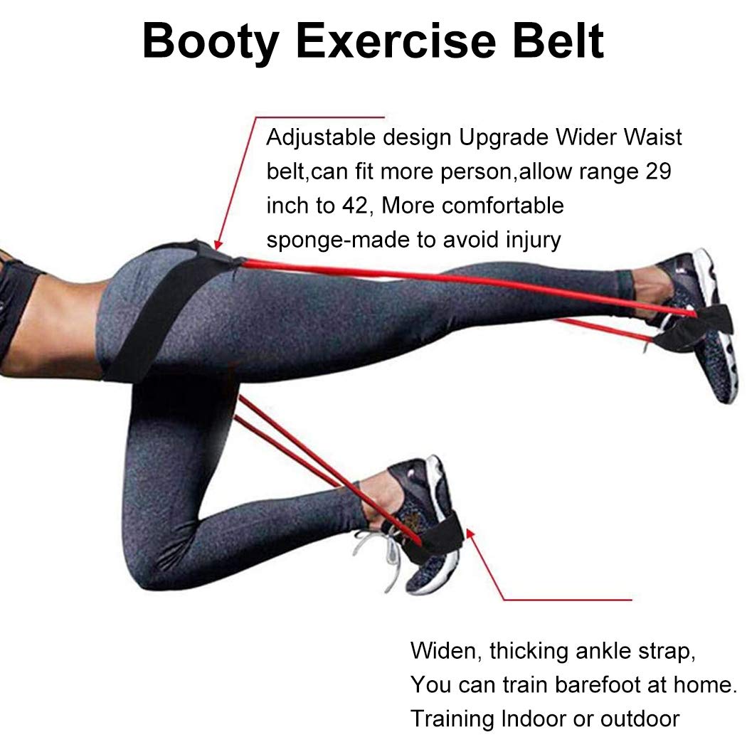 Booty Band Workout Fitness Butt Training Resistance Belt Tube Green 35lbs