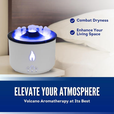 Volcano Humidifier – Jellyfish Mist Flame Essential Oil Diffuser