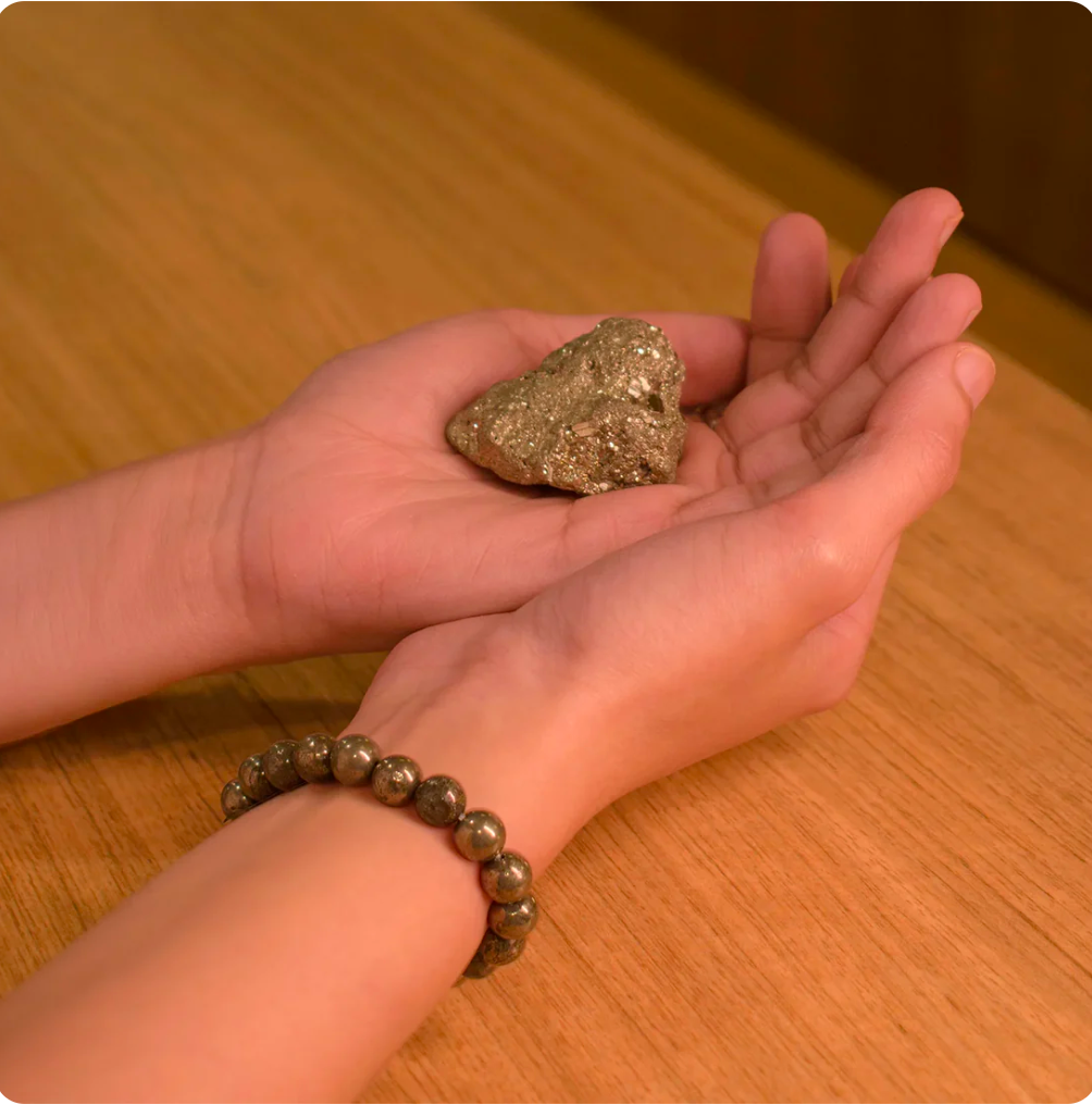 Dhan varsha Combo ( Pyrite bracelet and Raw Geode Pyrite Stone)