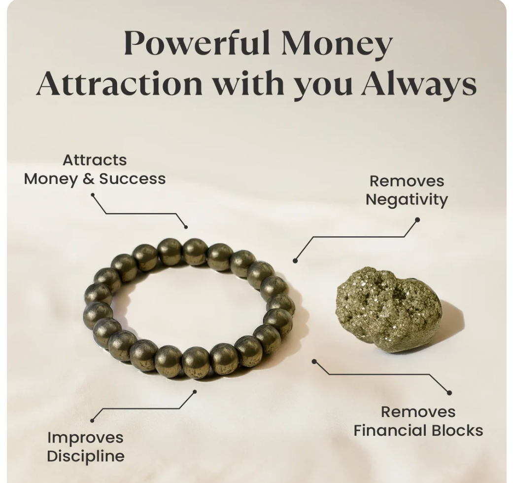 Dhan varsha Combo ( Pyrite bracelet and Raw Geode Pyrite Stone)