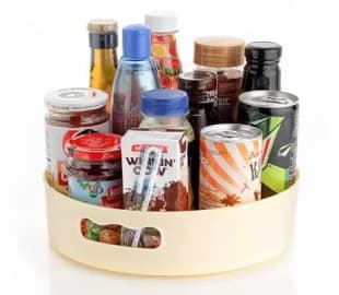 360° Rotating Kitchen Organizer Tray Lazy Susan Rack Multi-Purpose Kitchen Storage