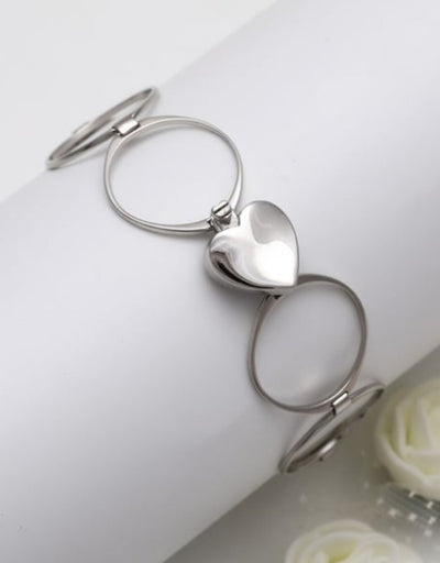 Sterling Silver Supple Heart Bracelet