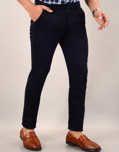 Men's Slim Fit Casual Trouser- Navy Blue (SIZE-30,32,34,36)