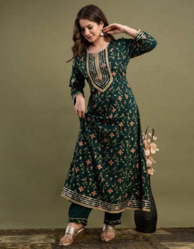 Women Floral Print Anarkali Kurta Set